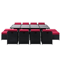 Gardeon 13 Piece Wicker Outdoor Dining Table Set Outdoor Furniture Kings Warehouse 