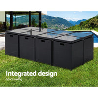 Gardeon 13 Piece Wicker Outdoor Dining Table Set Outdoor Furniture Kings Warehouse 