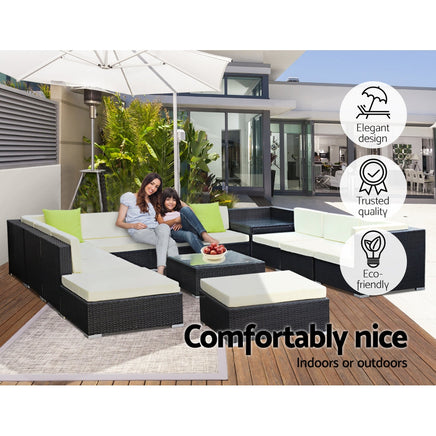 Gardeon 13PC Outdoor Furniture Sofa Set Wicker Garden Patio Lounge Furniture > Outdoor Kings Warehouse 