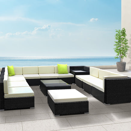 Gardeon 13PC Outdoor Furniture Sofa Set Wicker Garden Patio Lounge Furniture > Outdoor Kings Warehouse 