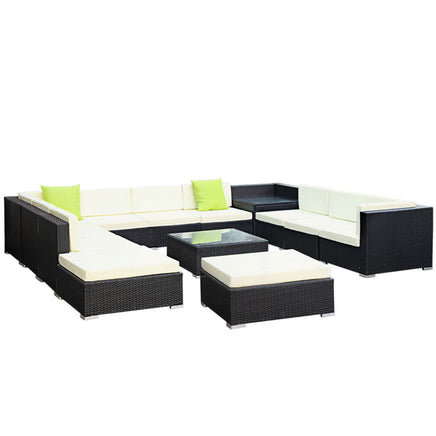 Gardeon 13PC Outdoor Furniture Sofa Set Wicker Garden Patio Lounge Furniture > Outdoor Kings Warehouse 