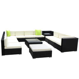 Gardeon 13PC Outdoor Furniture Sofa Set Wicker Garden Patio Lounge Furniture > Outdoor Kings Warehouse