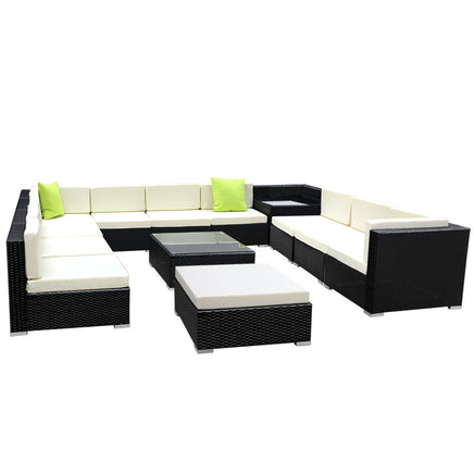 Gardeon 13PC Outdoor Furniture Sofa Set Wicker Garden Patio Lounge Furniture > Outdoor Kings Warehouse 