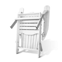 Gardeon 3 Piece Outdoor Adirondack Beach Chair and Table Set - White Kings Warehouse 