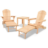 Gardeon 3 Piece Outdoor Beach Chair and Table Set Outdoor Kings Warehouse 