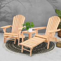 Gardeon 3 Piece Outdoor Beach Chair and Table Set Outdoor Kings Warehouse 