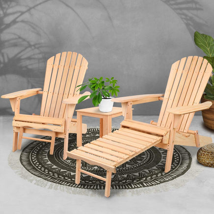Gardeon 3 Piece Outdoor Beach Chair and Table Set Outdoor Kings Warehouse 
