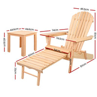 Gardeon 3 Piece Outdoor Beach Chair and Table Set Outdoor Kings Warehouse 