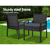 Gardeon 3-piece Outdoor Set - Black Outdoor Kings Warehouse 