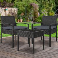 Gardeon 3-piece Outdoor Set - Black Outdoor Kings Warehouse 