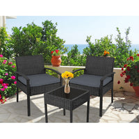 Gardeon 3-piece Outdoor Set - Black Outdoor Kings Warehouse 
