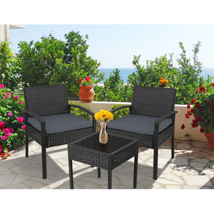 Gardeon 3-piece Outdoor Set - Black Outdoor Kings Warehouse 