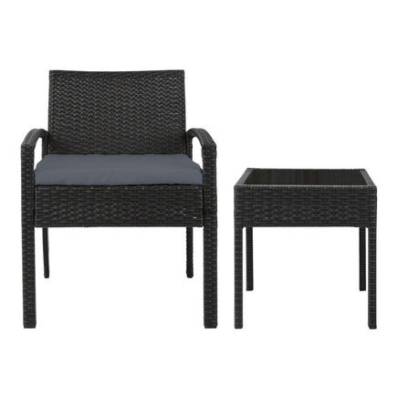 Gardeon 3-piece Outdoor Set - Black Outdoor Kings Warehouse 