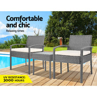 Gardeon 3-piece Outdoor Set - Grey Furniture > Outdoor Kings Warehouse 