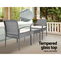 Gardeon 3-piece Outdoor Set - Grey Furniture > Outdoor Kings Warehouse 