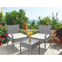 Gardeon 3-piece Outdoor Set - Grey Furniture > Outdoor Kings Warehouse 