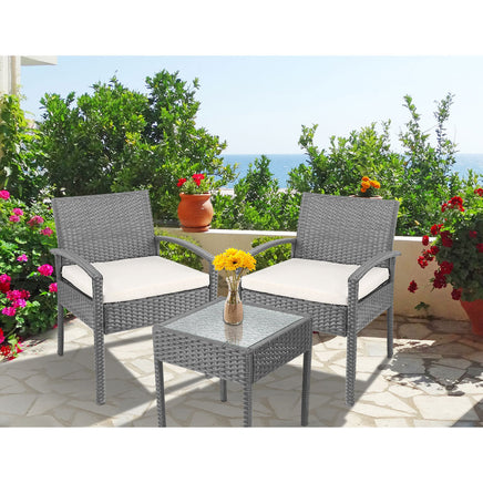 Gardeon 3-piece Outdoor Set - Grey Furniture > Outdoor Kings Warehouse 