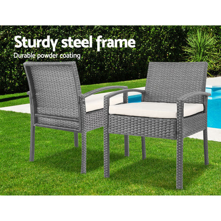 Gardeon 3-piece Outdoor Set - Grey Furniture > Outdoor Kings Warehouse 