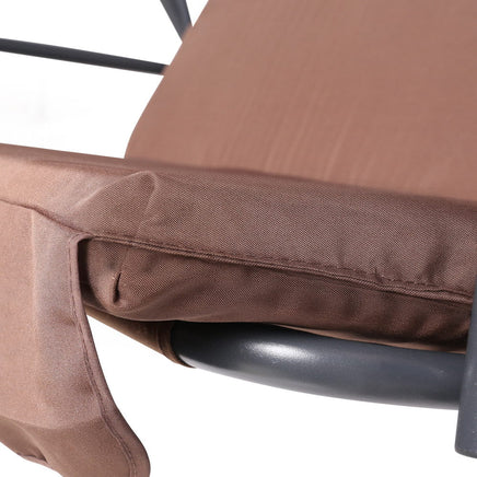 Gardeon 3 Seater Outdoor Canopy Swing Chair - Coffee Kings Warehouse 
