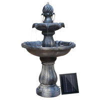 Gardeon 3 Tier Solar Powered Water Fountain - Black Gardeon Kings Warehouse 