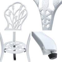 Gardeon 3PC Outdoor Setting Cast Aluminium Bistro Table Chair Patio White Outdoor Furniture Kings Warehouse 