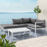 Gardeon 4-Seater Aluminium Outdoor Sofa Set Lounge Setting Table Chair Furniture Kings Warehouse 