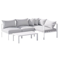 Gardeon 4-Seater Aluminium Outdoor Sofa Set Lounge Setting Table Chair Furniture Kings Warehouse 