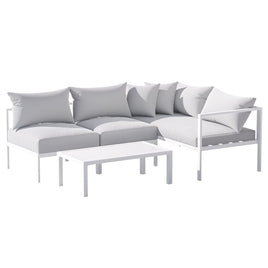 Gardeon 4-Seater Aluminium Outdoor Sofa Set Lounge Setting Table Chair Furniture Kings Warehouse