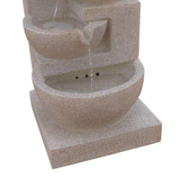 Gardeon 4 Tier Solar Powered Water Fountain with Light - Sand Beige Kings Warehouse 
