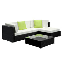 Gardeon 5PC Outdoor Furniture Sofa Set Wicker Garden Patio Pool Lounge Furniture > Outdoor Kings Warehouse 