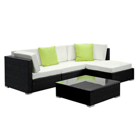 Gardeon 5PC Outdoor Furniture Sofa Set Wicker Garden Patio Pool Lounge Furniture > Outdoor Kings Warehouse