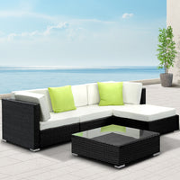 Gardeon 5PC Outdoor Furniture Sofa Set Wicker Garden Patio Pool Lounge Furniture > Outdoor Kings Warehouse 