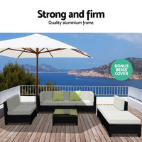 Gardeon 7PC Sofa Set Outdoor Furniture Lounge Setting Wicker Couches Garden Patio Pool Furniture > Outdoor Kings Warehouse 
