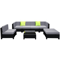 Gardeon 7PC Sofa Set Outdoor Furniture Lounge Setting Wicker Couches Garden Patio Pool Furniture > Outdoor Kings Warehouse 