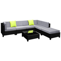 Gardeon 7PC Sofa Set Outdoor Furniture Lounge Setting Wicker Couches Garden Patio Pool Furniture > Outdoor Kings Warehouse 
