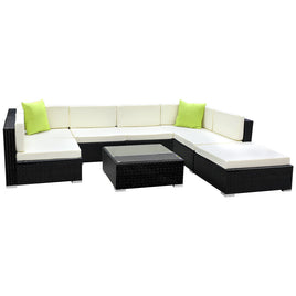 Gardeon 8PC Outdoor Furniture Sofa Set Wicker Garden Patio Pool Lounge Furniture > Outdoor Kings Warehouse 