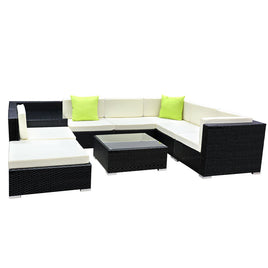 Gardeon 9PC Outdoor Furniture Sofa Set Wicker Garden Patio Pool Lounge Furniture > Outdoor Kings Warehouse 