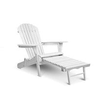 Garden Adirondack Beach Chair with Ottoman - White