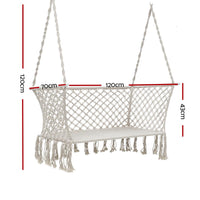 Gardeon Camping Hammock Chair Patio 2 Person Swing Hammocks Double Portable Cream Home & Garden Kings Warehouse 