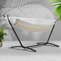 Gardeon Camping Hammock With Stand Cotton Rope Lounge Hammocks Outdoor Swing Bed Kings Warehouse 