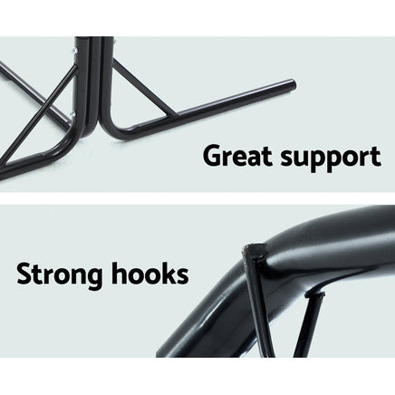 Gardeon Double Hammock Chair Stand Steel Frame 2 Person Outdoor Heavy Duty 200KG Outdoor Kings Warehouse 