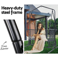 Gardeon Double Swing Hammock Chair with Stand Macrame Outdoor Bench Seat Chairs Gardeon Kings Warehouse 