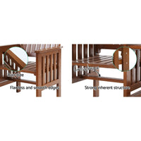 Gardeon Garden Bench Chair Table Loveseat Wooden Outdoor Furniture Patio Park Brown Kings Warehouse 