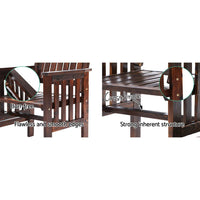 Gardeon Garden Bench Chair Table Loveseat Wooden Outdoor Furniture Patio Park Charcoal Brown Outdoor Furniture Kings Warehouse 