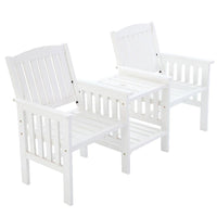 Garden Garden Bench Chair Table Loveseat Wooden Outdoor Furniture Patio Park White