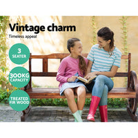 Gardeon Garden Bench Wooden Wagon Chair 3 Seat Outdoor Furniture Backyard Lounge Charcoal Outdoor Kings Warehouse 