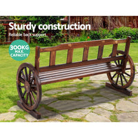 Gardeon Garden Bench Wooden Wagon Chair 3 Seat Outdoor Furniture Backyard Lounge Charcoal Outdoor Kings Warehouse 