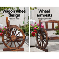 Gardeon Garden Bench Wooden Wagon Chair 3 Seat Outdoor Furniture Backyard Lounge Charcoal Outdoor Kings Warehouse 
