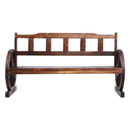 Gardeon Garden Bench Wooden Wagon Chair 3 Seat Outdoor Furniture Backyard Lounge Charcoal Outdoor Kings Warehouse 