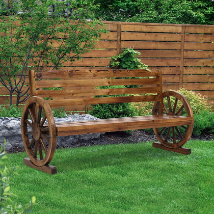 Gardeon Garden Bench Wooden Wagon Chair 3 Seat Outdoor Furniture Backyard Lounge Outdoor Kings Warehouse 
